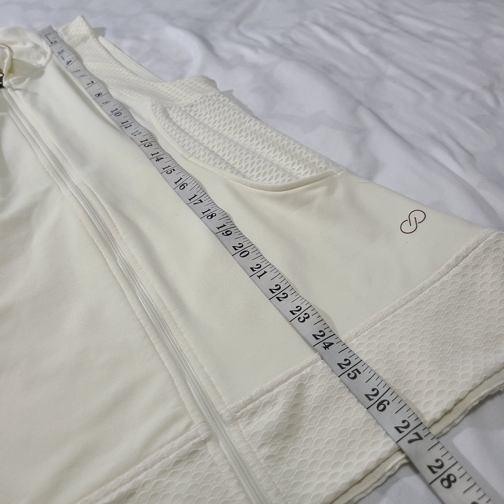 CALIA by Carrie Underwood Mesh Zip Up Vest‎ with Hood Cream NWT Size Small - Picture 10 of 12